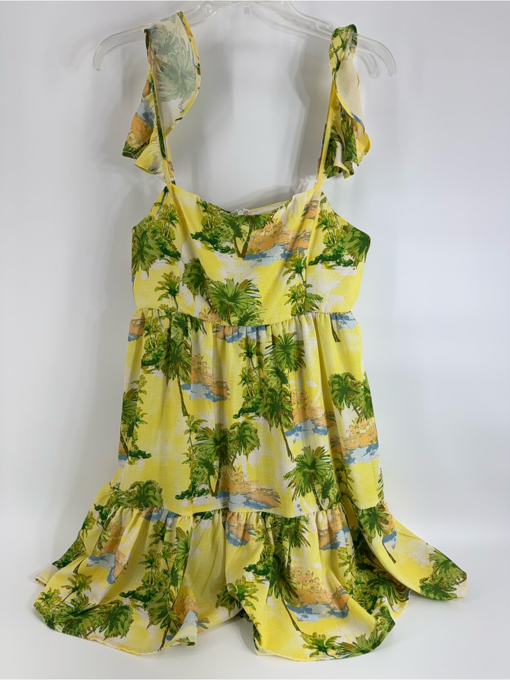 ⚙️ 3For$30 ⚙️ Flying Tomato Yellow and White Tropical Dress